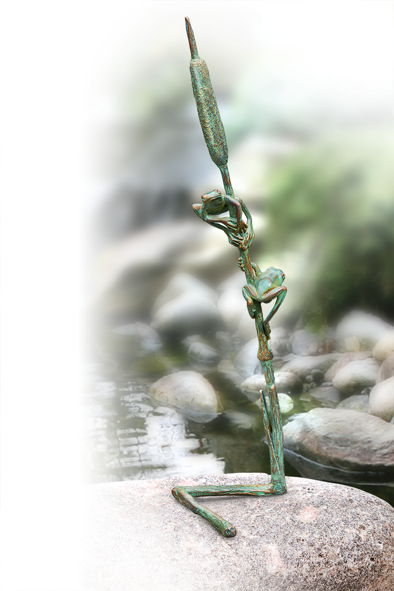 Bronzeskulptur Froesche