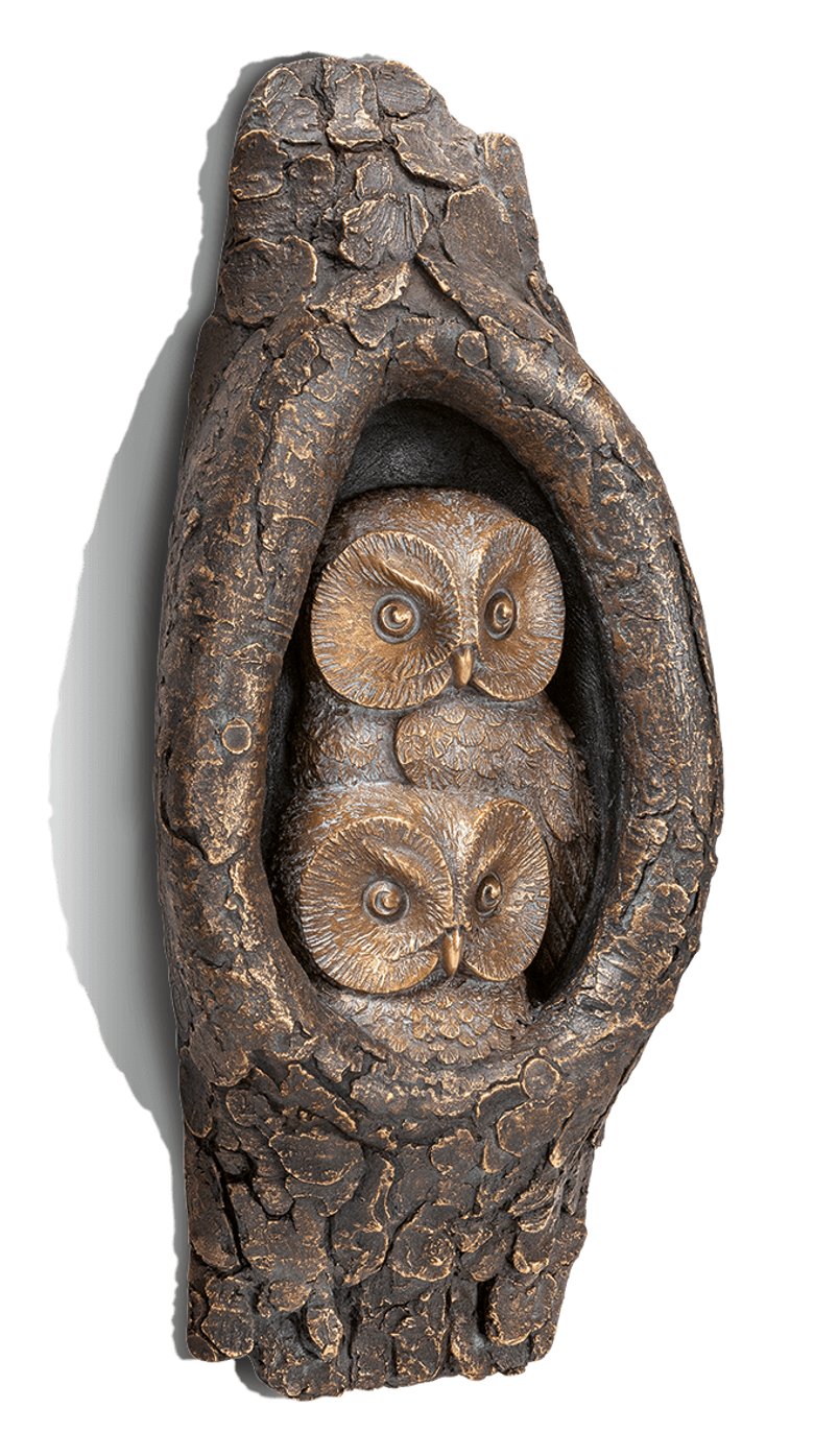 Bronzefigur »Käuzchenpaar« aus dem Atelier Strassacker