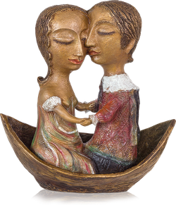 Bronzefigur Liebende in Gondel von Elya Yalonetski
