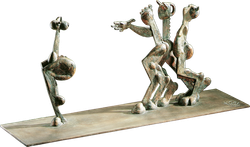 Bronzefigur Faunisches Spiel von Wolfgang Knorr