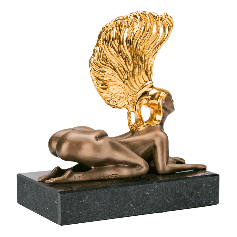Bronzefigur »Die Sphinx mit dem Goldhelm – Miniatur« von Prof. Ernst Fuchs