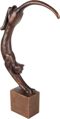 Bronzefigur Katzensprung von Ursula Maurer