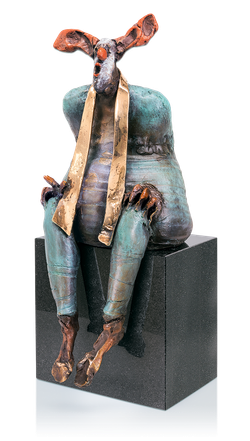 Bronzefigur Clown von Eva Roucka