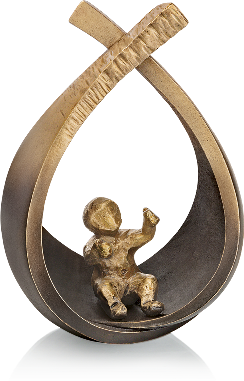 Bronzefigur «Geburt (1 Kind)» aus dem Atelier Strassacker
