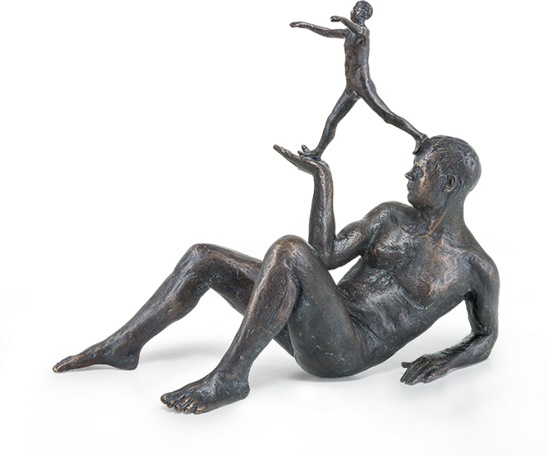 Bronzefigur Was uns denkt, trägt und leitet von Adelbert Heil