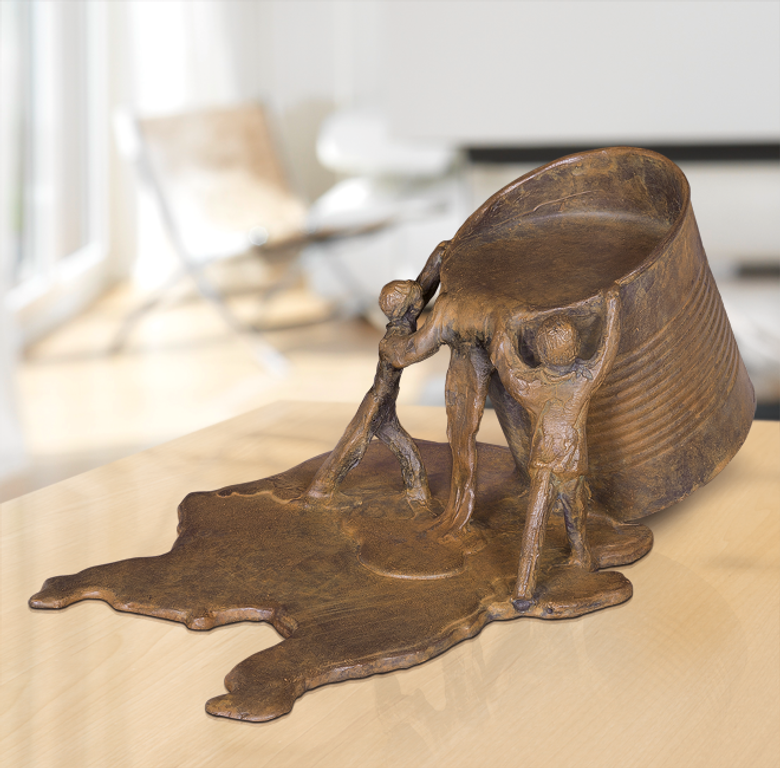 Bronzefigur Umwelt von Michel Favre