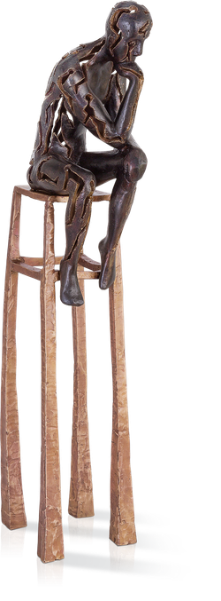 Bronzefigur Thinker dark von Michal Trpák