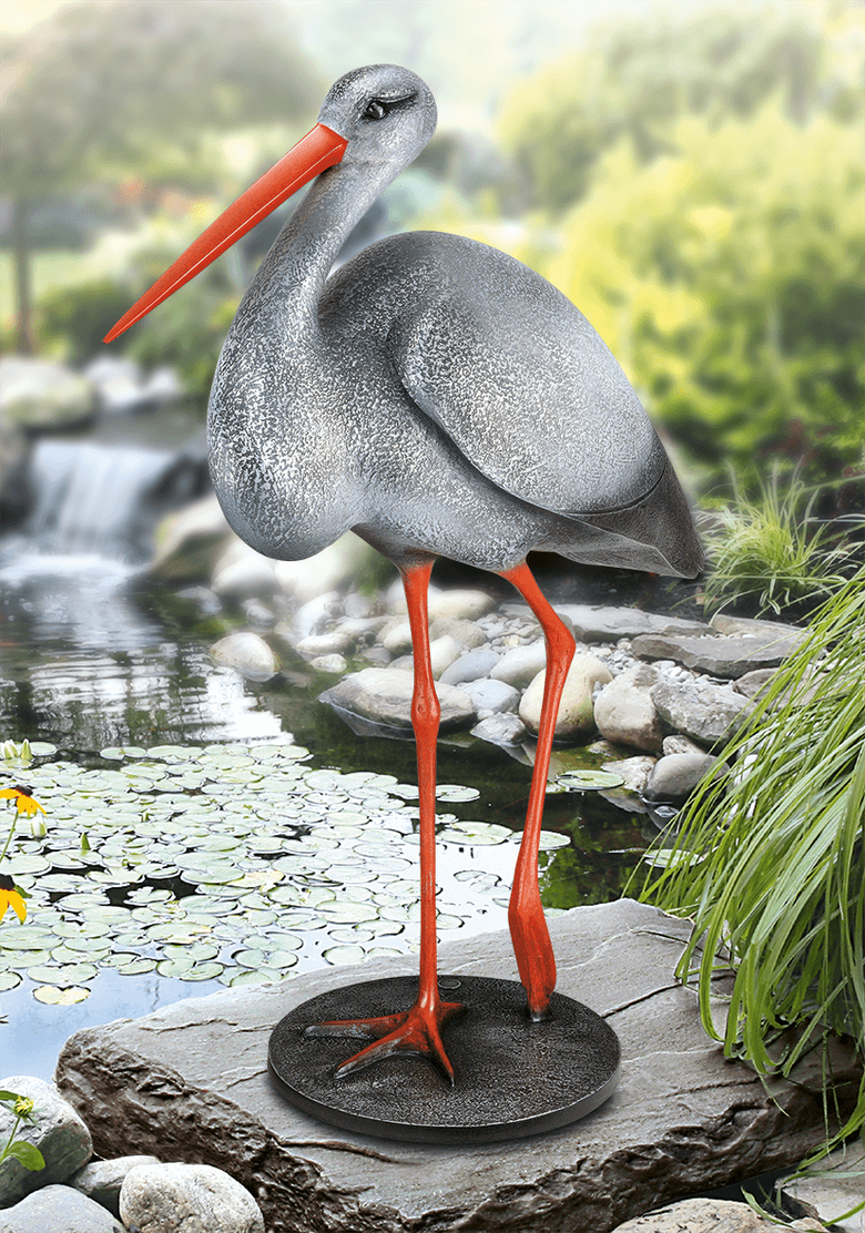 Bronzefigur »Storch« aus dem Atelier Strassacker