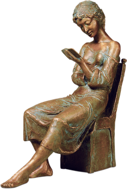 Bronzefigur Der Brief von Erwin A. Schinzel