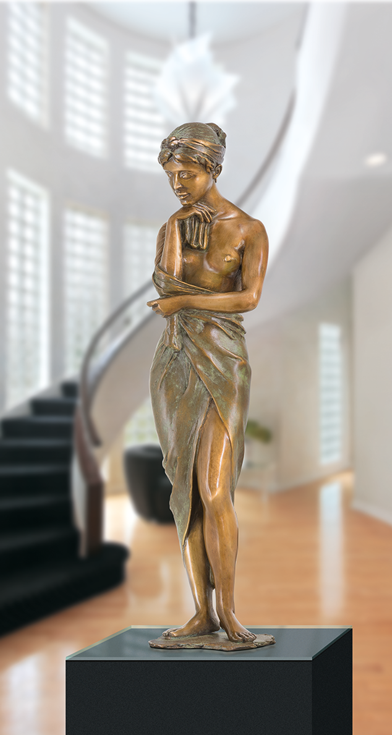 Bronzefigur Im Rosengarten von Erwin A. Schinzel