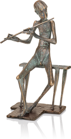 Bronzefigur »Flötenspieler« von Kurtfritz Handel