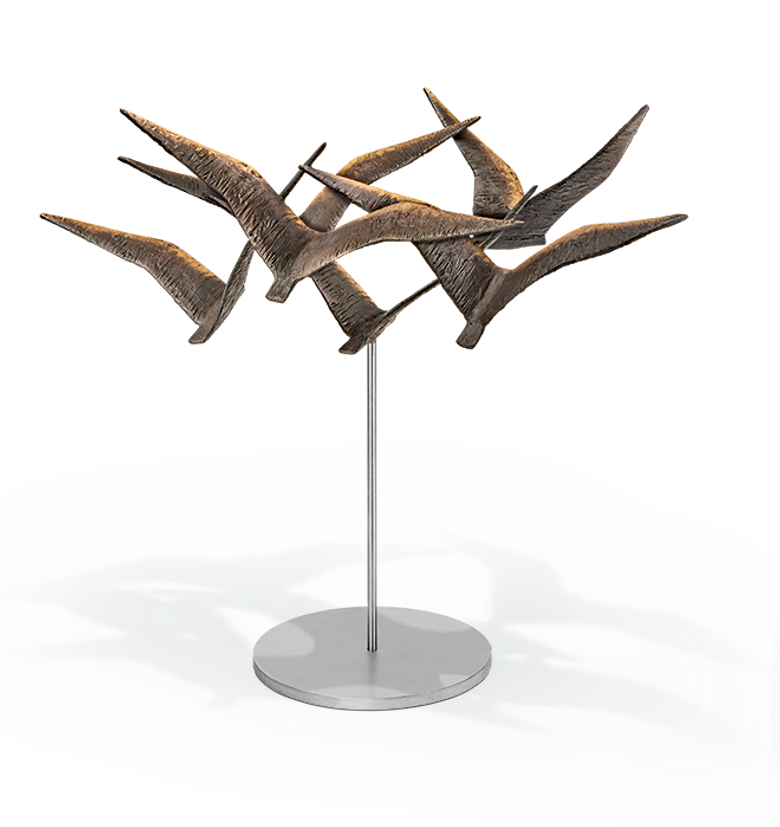 Bronzefigur «Vogelschwarm» aus dem Atelier Strassacker