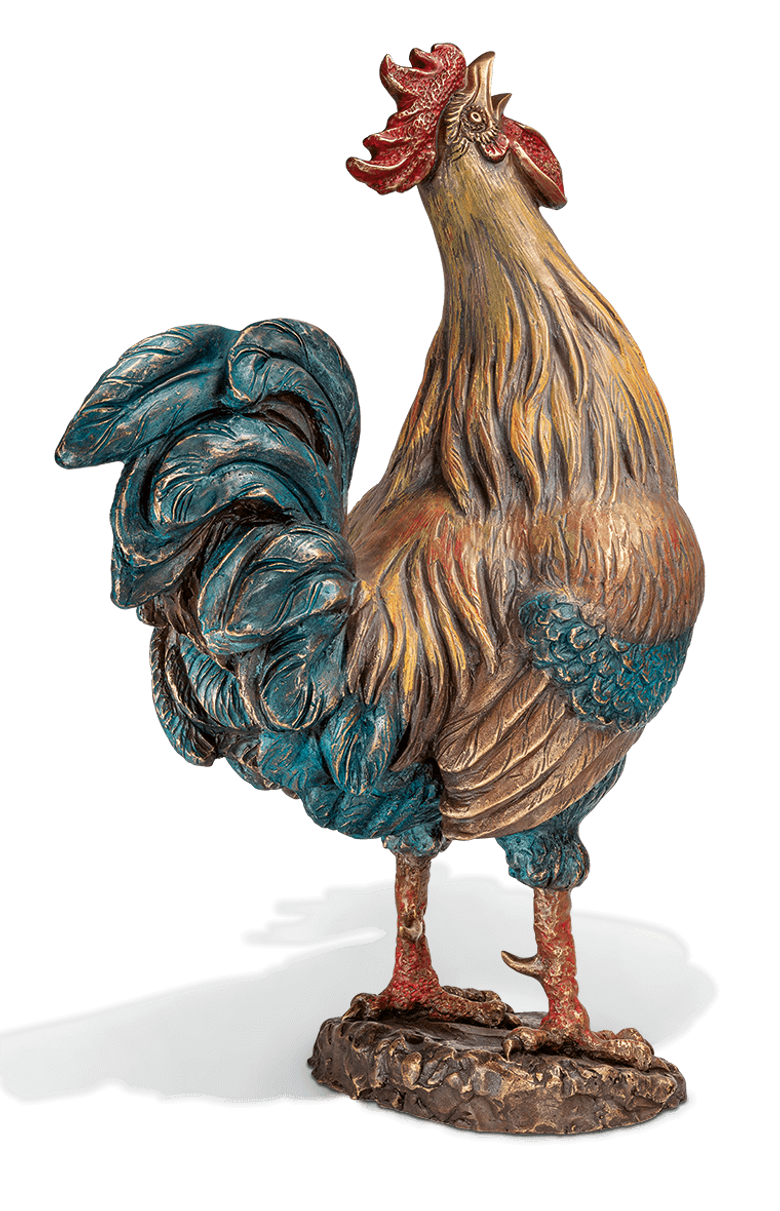 Bronzefigur »Stolzer Hahn« aus dem Atelier Strassacker