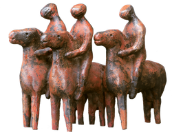 Bronzefigur Reitergruppe von Hermann Schwahn