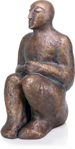 Bronzefigur Sitzende II von Christine Raschke