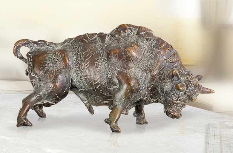 Bronzefigur Stier von Waldemar Schröder