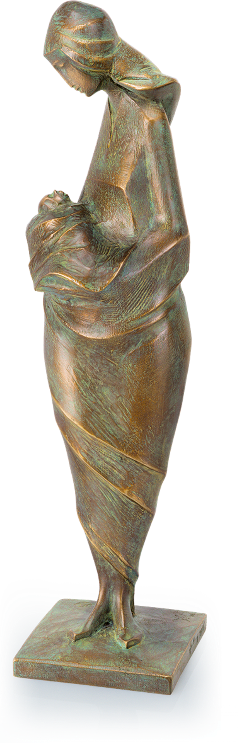 Bronzeskulptur-Mutter-mit-Kind