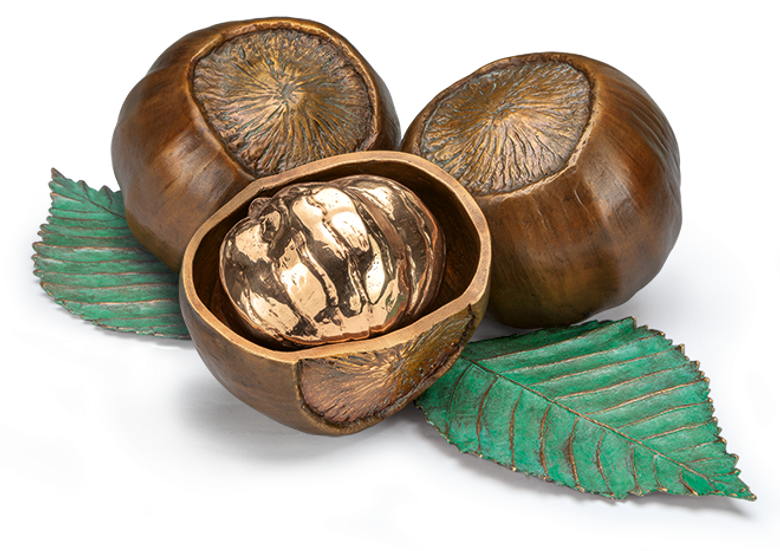 Bronzefigur «Haselnuss» aus dem Atelier Strassacker