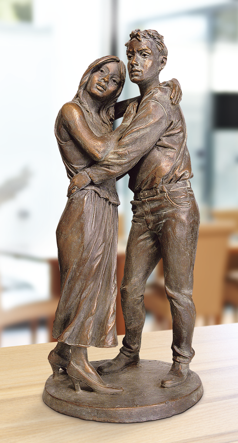 Bronzefigur Liebespaar von Leo Wirth