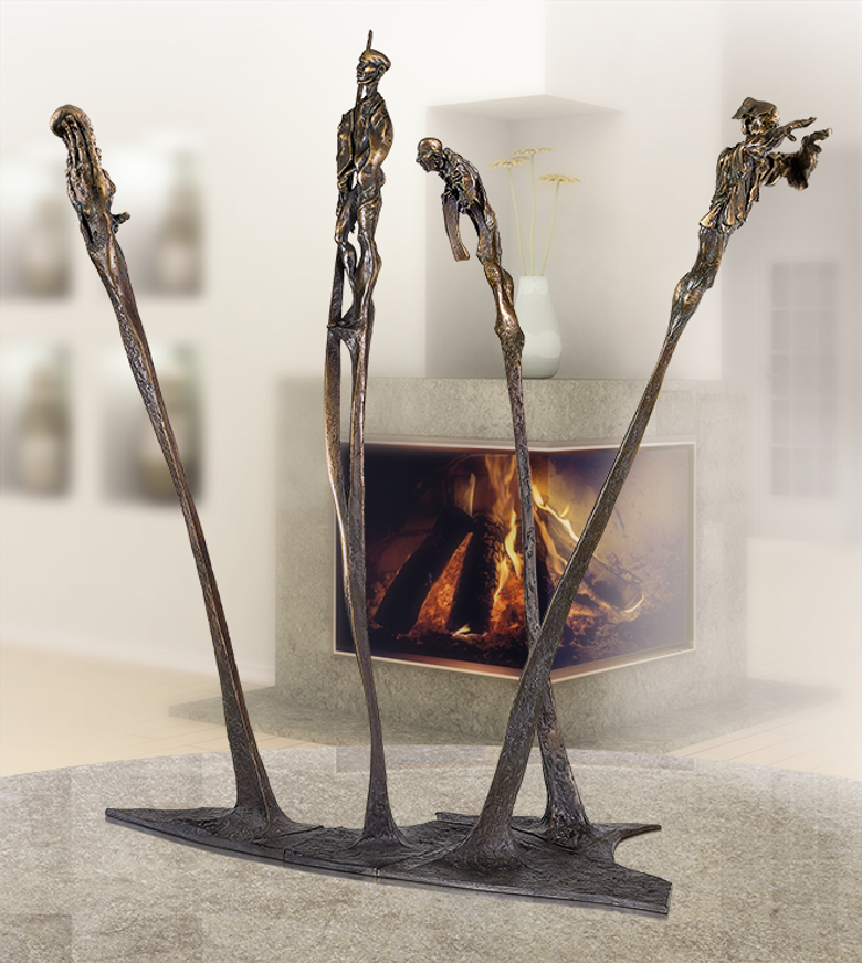 Bronzefigur Dort, wo der Morgen beginnt von Woytek