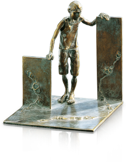 Bronzefigur Der gewagte Schritt von Woytek