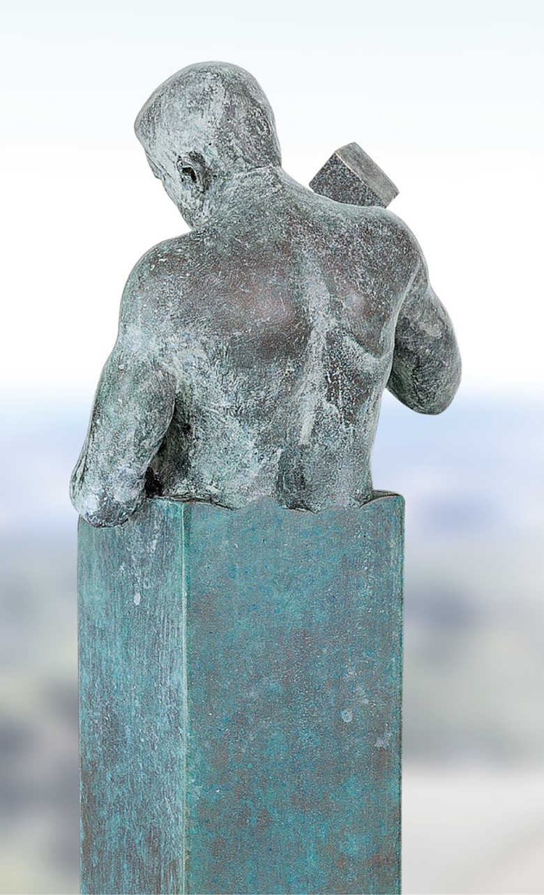 Bronzefigur Le Sage se faconne lui-même von Annie Jungers