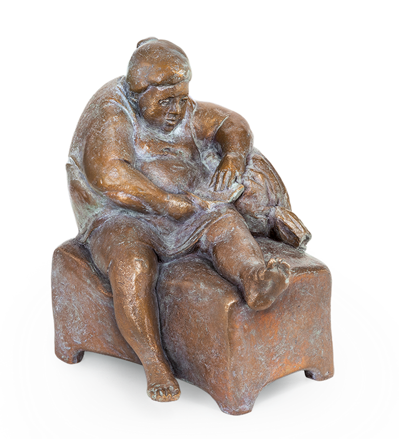 Bronzefigur Die Lektüre von Friedhelm Zilly