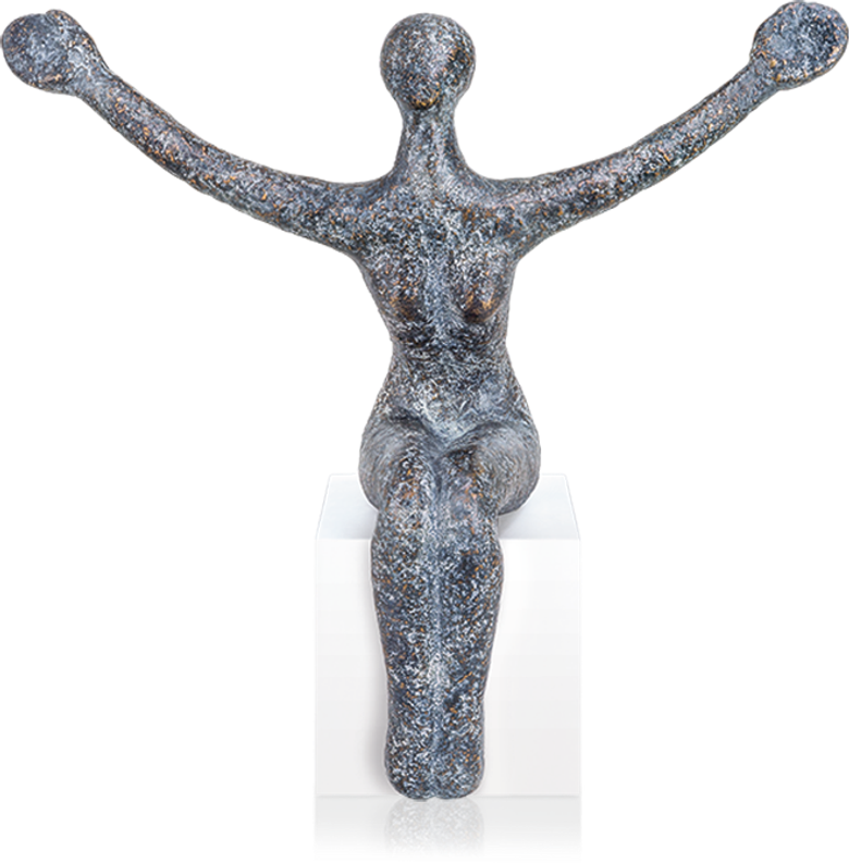 Bronzefigur Sitting woman von Andrea Kraft
