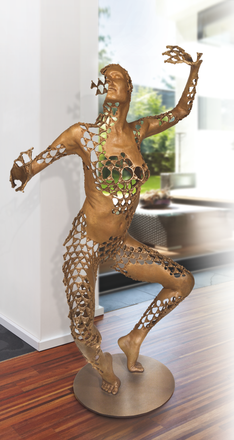 Bronzefigur Dynamic Equilibrium von Sukhi Barber