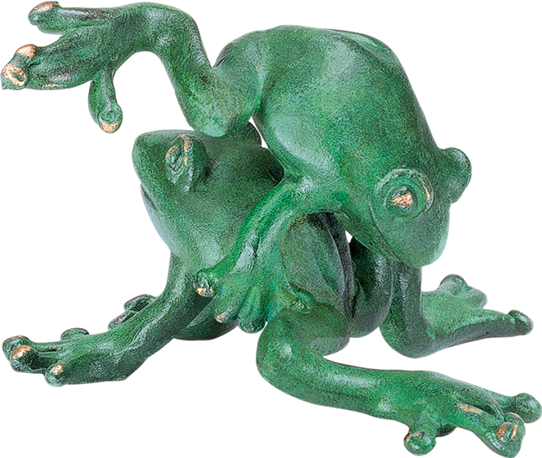 Bronzefigur Hochzeit der Laubfrösche 1 von Atelier Strassacker