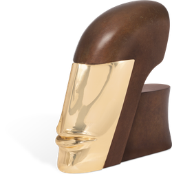 Bronzefigur Kopf mit Maske von Günther Stimpfl