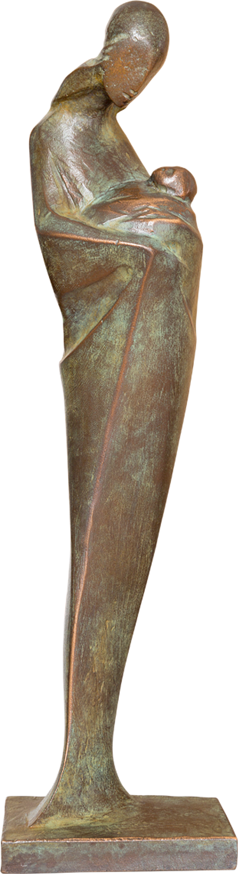 Bronzefigur Mutter mit Kind von Pepi Pescollderungg