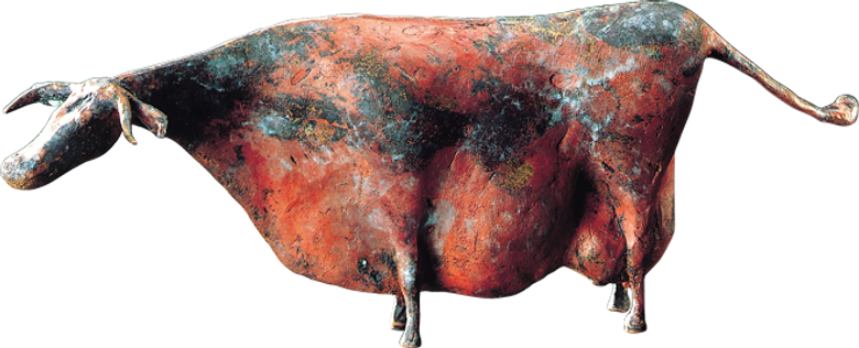 Bronzefigur Kuh von Hermann Schwahn