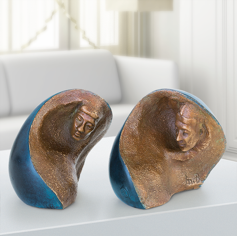 Bronzefigur Zwei in Einem von Maria-Luise Bodirsky