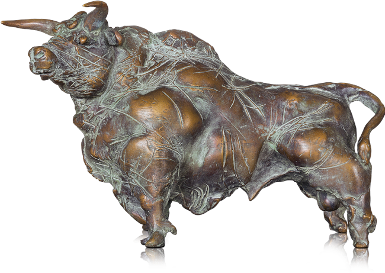 Bronzefigur Stolzer Stier von Waldemar Schröder