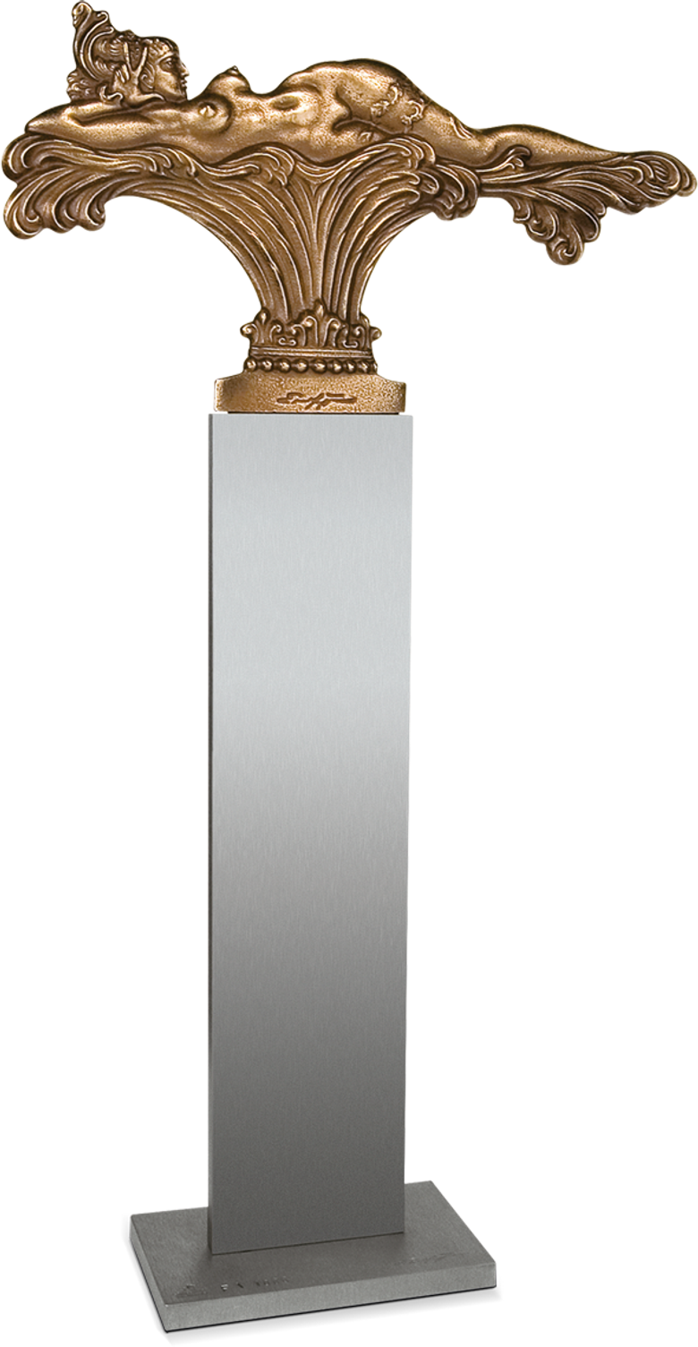 Bronzefigur Liegende Versuchung, Tischvariante von Ernst Fuchs