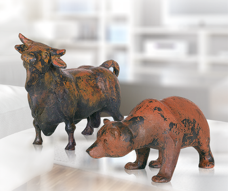 Bronzefigur Bulle & Bär von Kurtfritz Handel