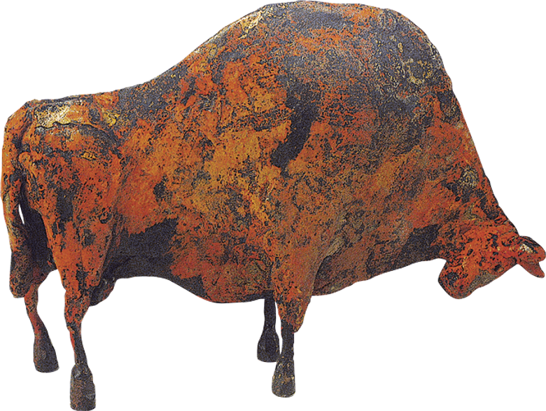 Bronzefigur Stier von Hermann Schwahn