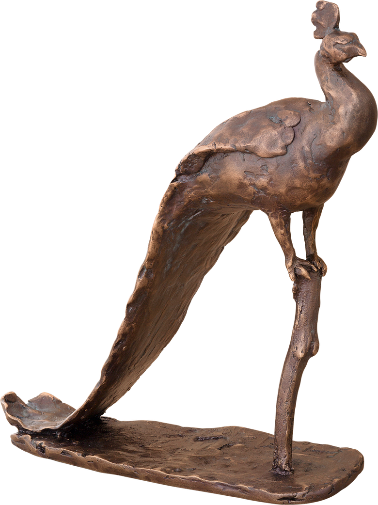 Bronzefigur Pfau von Gotthelf Schlotter