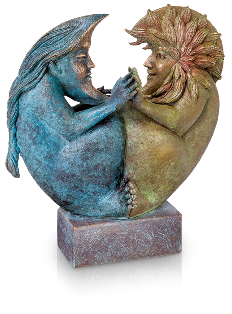 Bronzefigur Sun & Moon II von Fidelma Massey