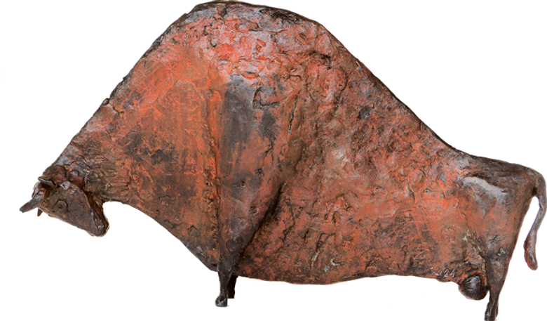 Bronzefigur Großer Stier von Hermann Schwahn