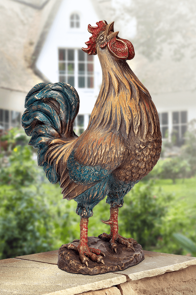 Bronzefigur »Stolzer Hahn« aus dem Atelier Strassacker