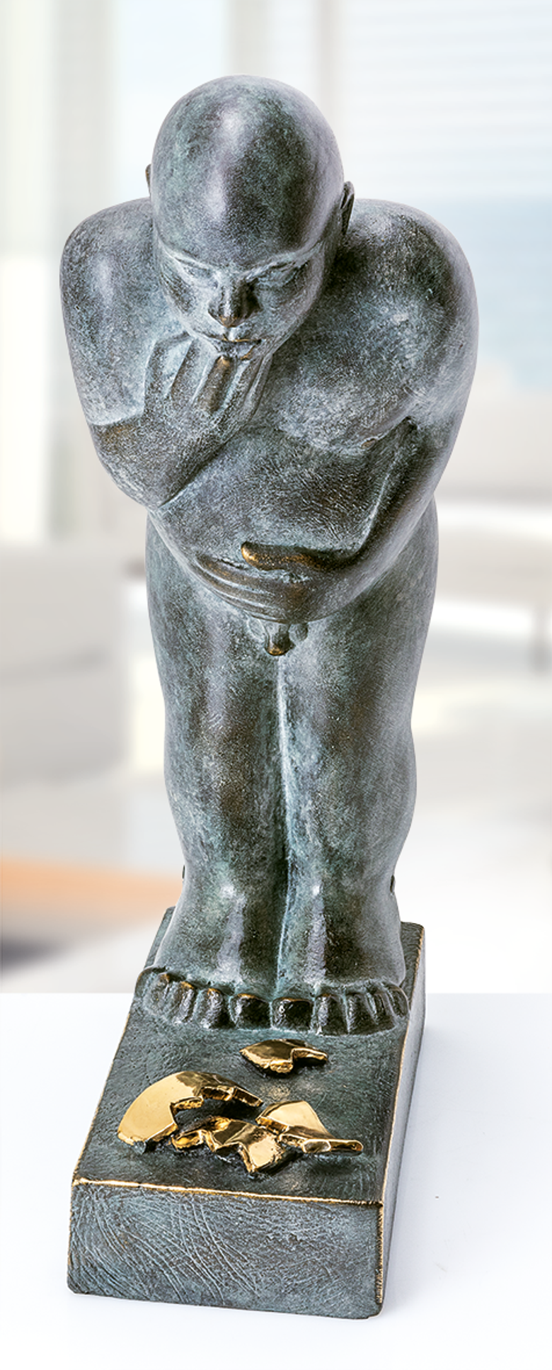 Bronzefigur Malheur von Stefan Donhauser