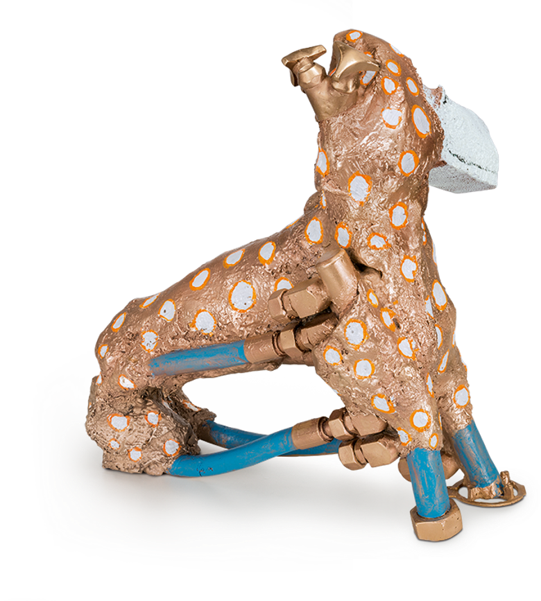 Bronzefigur Dog Machine von Heinz Morszoeck