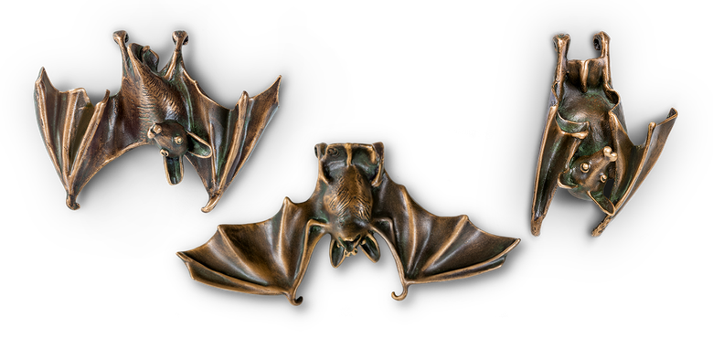 Bronzefigur 3 Fledermäuse im Set von Atelier Strassacker