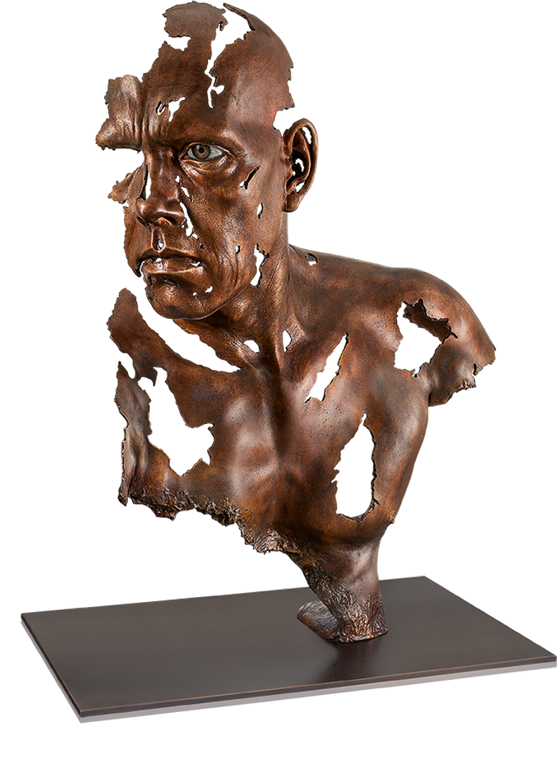 Bronzefigur Face to Face von Jamie Salmon