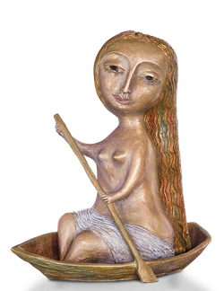 Bronzefigur Perlenfischerin von Elya Yalonetski