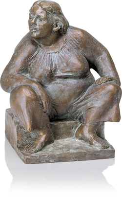 Bronzefigur Hockende von Friedhelm Zilly