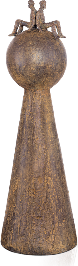 Bronzefigur Rücken an Rücken von Michel Favre