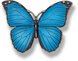 Bronzefigur «Blauer Morphofalter» aus dem Atelier Strassacker